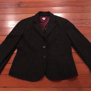 J crew grey wool pinstripe blazer